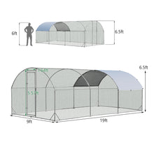 Load image into Gallery viewer, Gymax Large Metal Chicken Coop Outdoor Galvanized Dome Cage w/ Cover 9 ft x 19 ft
