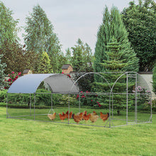 Load image into Gallery viewer, Gymax Large Metal Chicken Coop Outdoor Galvanized Dome Cage w/ Cover 9 ft x 19 ft
