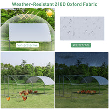 Load image into Gallery viewer, Gymax Large Metal Chicken Coop Outdoor Galvanized Dome Cage w/ Cover 9 ft x 19 ft
