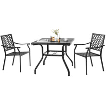 Load image into Gallery viewer, Gymax 3PCS Patio Dining Set Stackable Chairs Armrest Table W/Umbrella Hole
