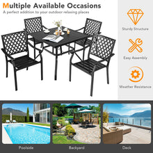Load image into Gallery viewer, Gymax 3PCS Patio Dining Set Stackable Chairs Armrest Table W/Umbrella Hole
