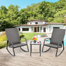 Load image into Gallery viewer, Gymax 3PCS Rattan Bistro Rocking Chair Set Patio Furniture Set w/ Cushions
