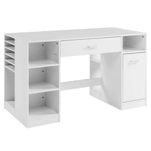 Load image into Gallery viewer, Gymax Sewing Craft Table Home Office Computer Desk w/ Storage Shelves &amp; Drawer
