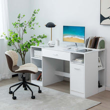 Load image into Gallery viewer, Gymax Sewing Craft Table Home Office Computer Desk w/ Storage Shelves &amp; Drawer

