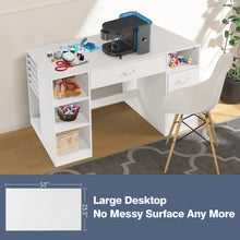 Load image into Gallery viewer, Gymax Sewing Craft Table Home Office Computer Desk w/ Storage Shelves &amp; Drawer
