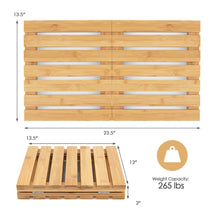 Load image into Gallery viewer, Gymax Bamboo Bath Mat Foldable Shower Mat w/ Non-slip Pads &amp; Slatted Design
