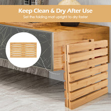 Load image into Gallery viewer, Gymax Bamboo Bath Mat Foldable Shower Mat w/ Non-slip Pads &amp; Slatted Design
