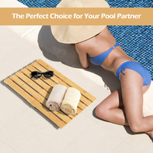Load image into Gallery viewer, Gymax Bamboo Bath Mat Foldable Shower Mat w/ Non-slip Pads &amp; Slatted Design

