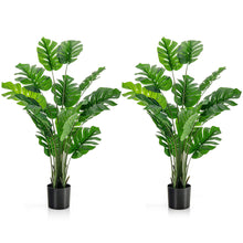 Load image into Gallery viewer, Gymax 5FT Artificial Tree 2-Pack Faux Monstera Deliciosa Plant for Indoor &amp; Outdoor
