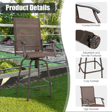 Load image into Gallery viewer, Gymax 4PCS Patio Swivel Bar Stools Chairs 360 Rotation Barstool Armrest Brown
