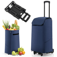 Load image into Gallery viewer, Gymax Folding Shopping Cart Rolling Utility Cart w/Removable Waterproof Bag
