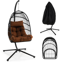 Load image into Gallery viewer, Gymax Swing Egg Chair Hanging Basket Chair w/Stand Waterproof Cover &amp; Cushion
