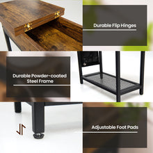 Load image into Gallery viewer, Gymax 2PCS End Table Charging Station Industrial Nightstand Flip Top Side Pocket USB
