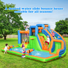 Load image into Gallery viewer, Gymax Inflatable Water Slide Giant Bounce Castle w/ Dual Climbing Walls &amp; 735W Blower
