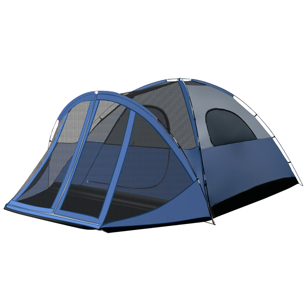 Gymax 6-Person Large Family Camping Dome Tent W/ Screen Room Porch & Removable Rainfly