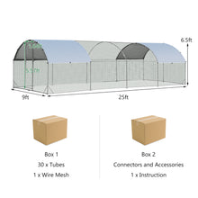 Load image into Gallery viewer, Gymax Large Metal Chicken Coop Outdoor Galvanized Dome Shaped Cage w/Cover 9 ft x25 ft
