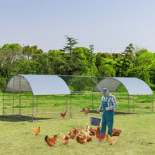 Load image into Gallery viewer, Gymax Large Metal Chicken Coop Outdoor Galvanized Dome Shaped Cage w/Cover 9 ft x25 ft
