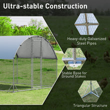 Load image into Gallery viewer, Gymax Large Metal Chicken Coop Outdoor Galvanized Dome Shaped Cage w/Cover 9 ft x25 ft
