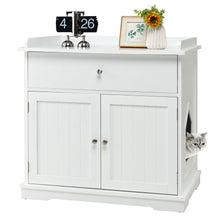 Load image into Gallery viewer, Gymax Wooden Cat Litter Box Enclosure w/ Drawer Side Table Furniture
