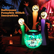 Load image into Gallery viewer, Gymax 8' Halloween Inflatable Witch Decor w/ Bright LED Lights &amp; Pumpkin Faces
