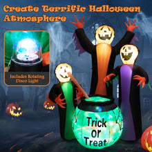 Load image into Gallery viewer, Gymax 8' Halloween Inflatable Witch Decor w/ Bright LED Lights &amp; Pumpkin Faces
