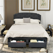 Load image into Gallery viewer, Gymax Queen Platform Bed Frame with 4 Storage Drawers Adjustable Headboard Grey
