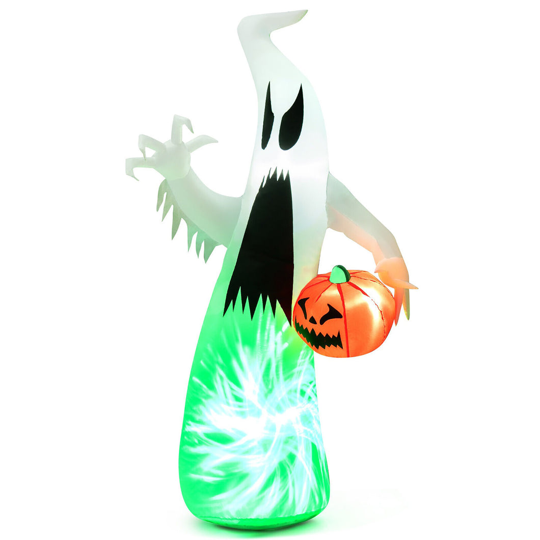 Gymax 6' Halloween Inflatable Scary Ghost Decor w/ Built-in Lights & Pumpkin