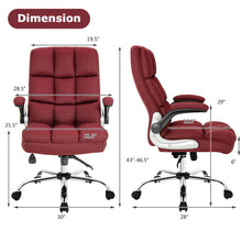 Load image into Gallery viewer, Gymax High Back Big &amp; Tall Office Chair Adjustable Swivel w/ Flip-up Arm Red
