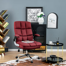 Load image into Gallery viewer, Gymax High Back Big &amp; Tall Office Chair Adjustable Swivel w/ Flip-up Arm Red
