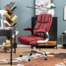 Load image into Gallery viewer, Gymax High Back Big &amp; Tall Office Chair Adjustable Swivel w/ Flip-up Arm Red
