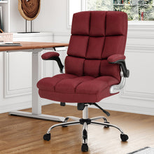 Load image into Gallery viewer, Gymax High Back Big &amp; Tall Office Chair Adjustable Swivel w/ Flip-up Arm Red
