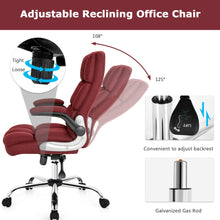 Load image into Gallery viewer, Gymax High Back Big &amp; Tall Office Chair Adjustable Swivel w/ Flip-up Arm Red
