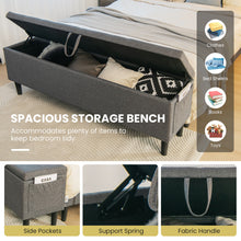 Load image into Gallery viewer, Gymax Full Upholstered Platform Bed Frame w/ Storage Ottoman Slats Support Grey
