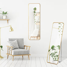 Load image into Gallery viewer, Gymax Full Length Wall Mounted Hanging Mirror with Stand Free Standing Body Mirror
