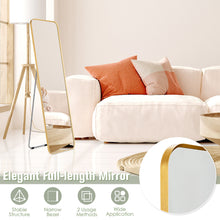 Load image into Gallery viewer, Gymax Full Length Wall Mounted Hanging Mirror with Stand Free Standing Body Mirror
