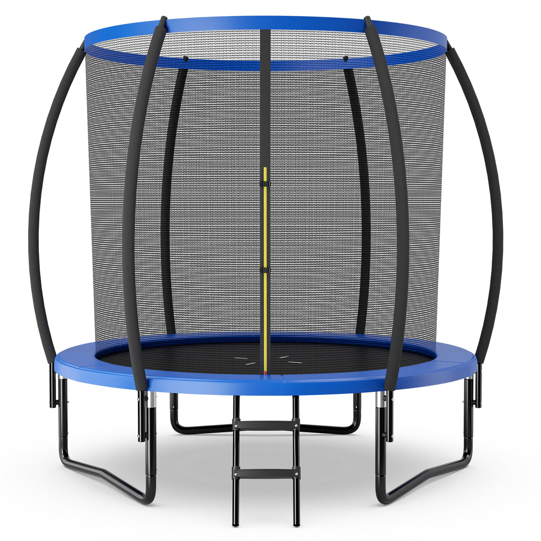 Gymax 12FT Recreational Trampoline w/ Ladder Enclosure Net Safety Pad Outdoor Blue