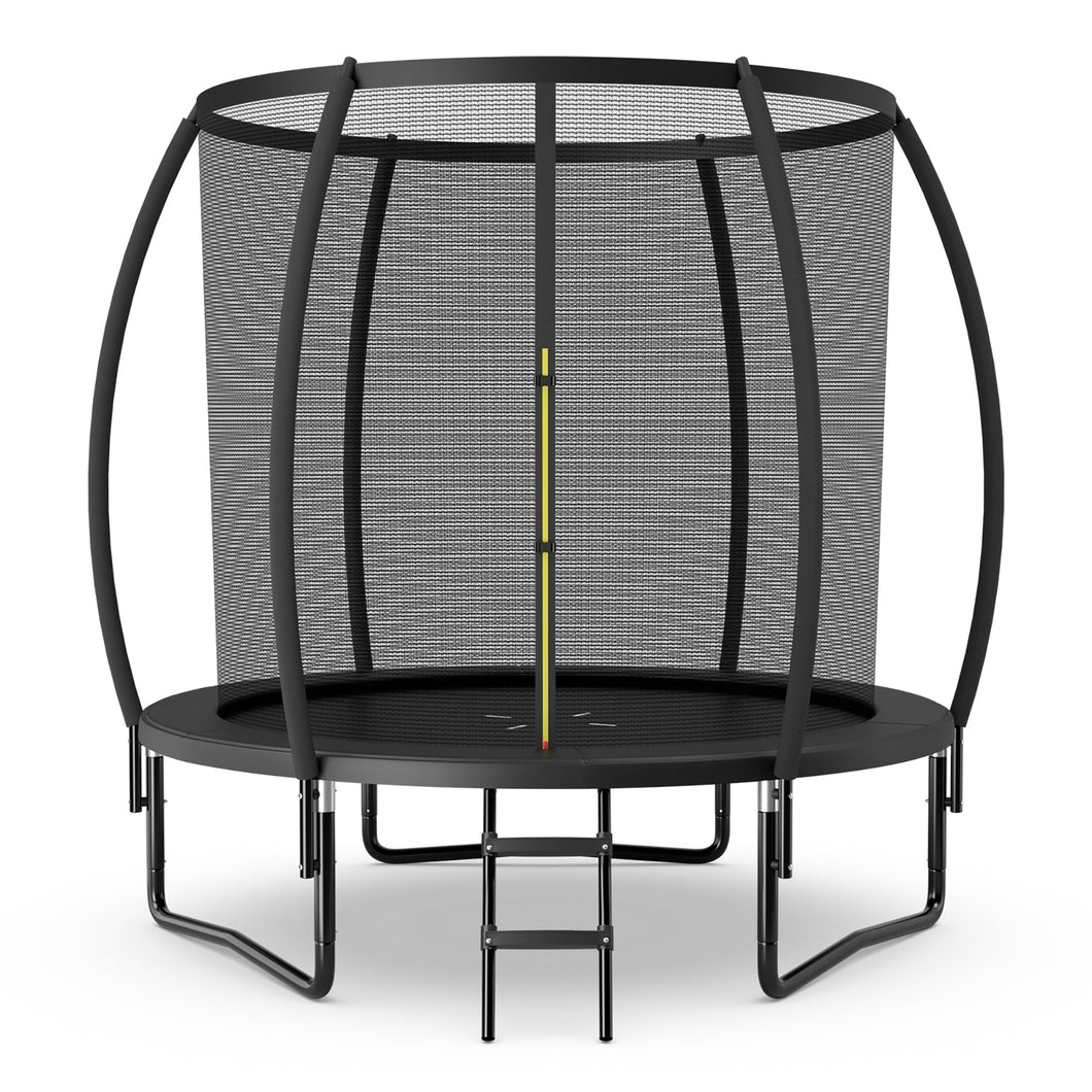 Gymax 12FT Recreational Trampoline w/ Ladder Enclosure Net Safety Pad Outdoor Black
