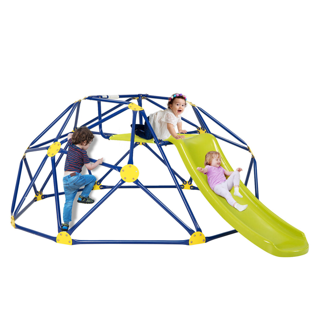 Gymax 8FT Climbing Dome w/ Slide Outdoor Kids Jungle Gym