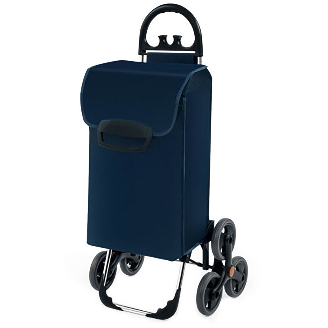 Gymax Folding Stair Climbing Shopping Cart Utility Hand Truck w/ Removable Bag & Handle Navy