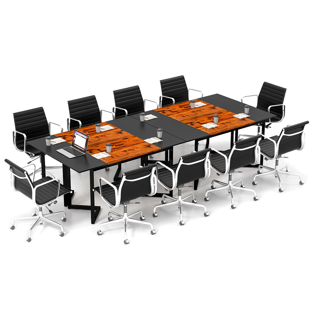 Gymax Set of 4 63''Large Conference Table Meeting Room Desk Computer Workstation Hook