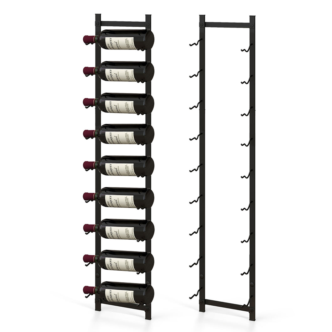 Gymax 9 Bottles Wall Mounted Wine Rack Metal Wine Display Holder Organizer