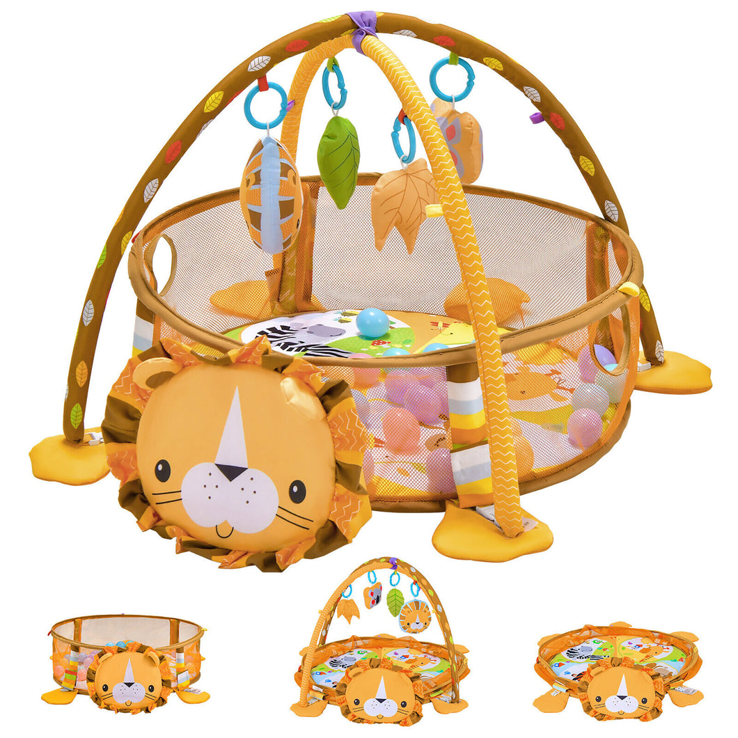 Gymax Baby Play Gym, 4-in-1 Baby Play Center w/ Soft Padding Mat & Arch Design