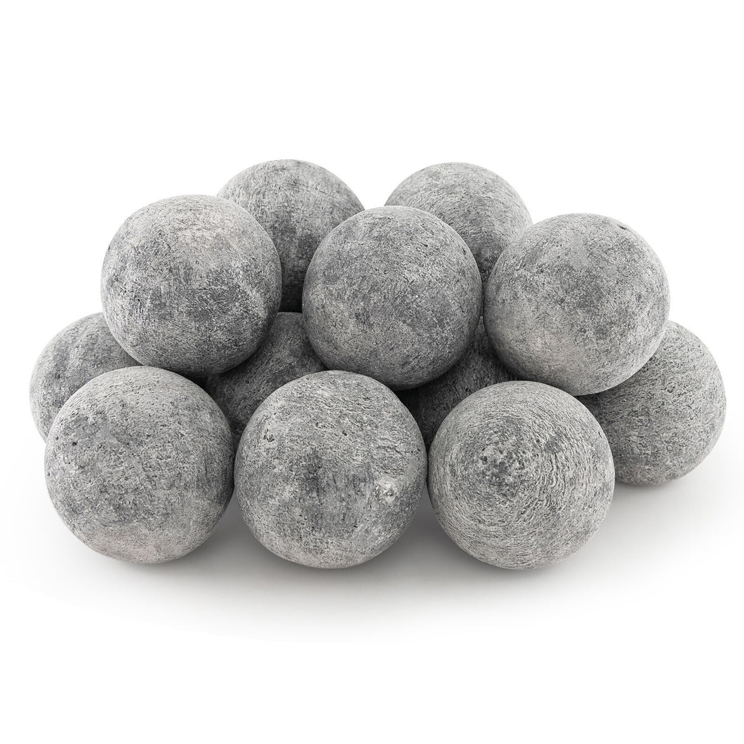 Gymax 15 PCS Ceramic Fiber Fire Balls 3'' Round Fire Stone Set for Indoor & Outdoor Use