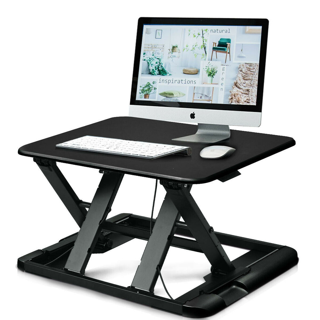 Gymax Adjustable Height Sit/Stand Desk Computer Lift Riser Laptop Work Station Black