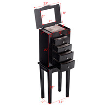 Load image into Gallery viewer, Gymax Mirrored Jewelry Cabinet Armoire Storage Chest Stand Organizer
