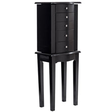 Load image into Gallery viewer, Gymax Mirrored Jewelry Cabinet Armoire Storage Chest Stand Organizer
