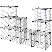 Load image into Gallery viewer, Gymax 12 Cube Grid Wire Organizer Wardrobe Shelves Bookcase DIY
