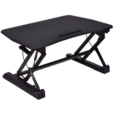 Gymax Height Adjustable Stand Up Desk Computer Workstation Lift Rising Laptop