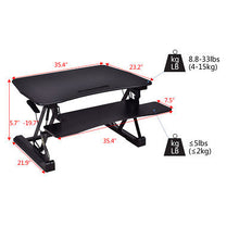 Load image into Gallery viewer, Gymax Height Adjustable Stand Up Desk Computer Workstation Lift Rising Laptop
