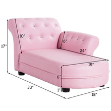 Load image into Gallery viewer, Gymax Kids Sofa Relax Couch Chaise Lounge Armrest Chair Bedroom Living Room Pink
